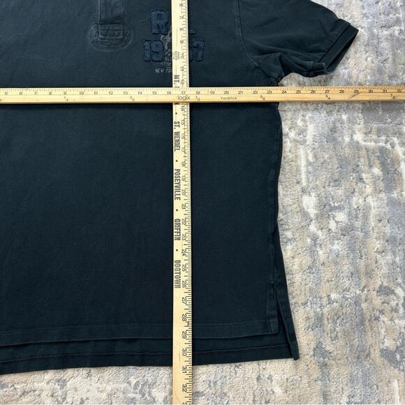 VINTAGE POLO RALPH LAUREN BLACK EMBROIDERED LOGO POLO SHIRT XL - Picture 3 of 5